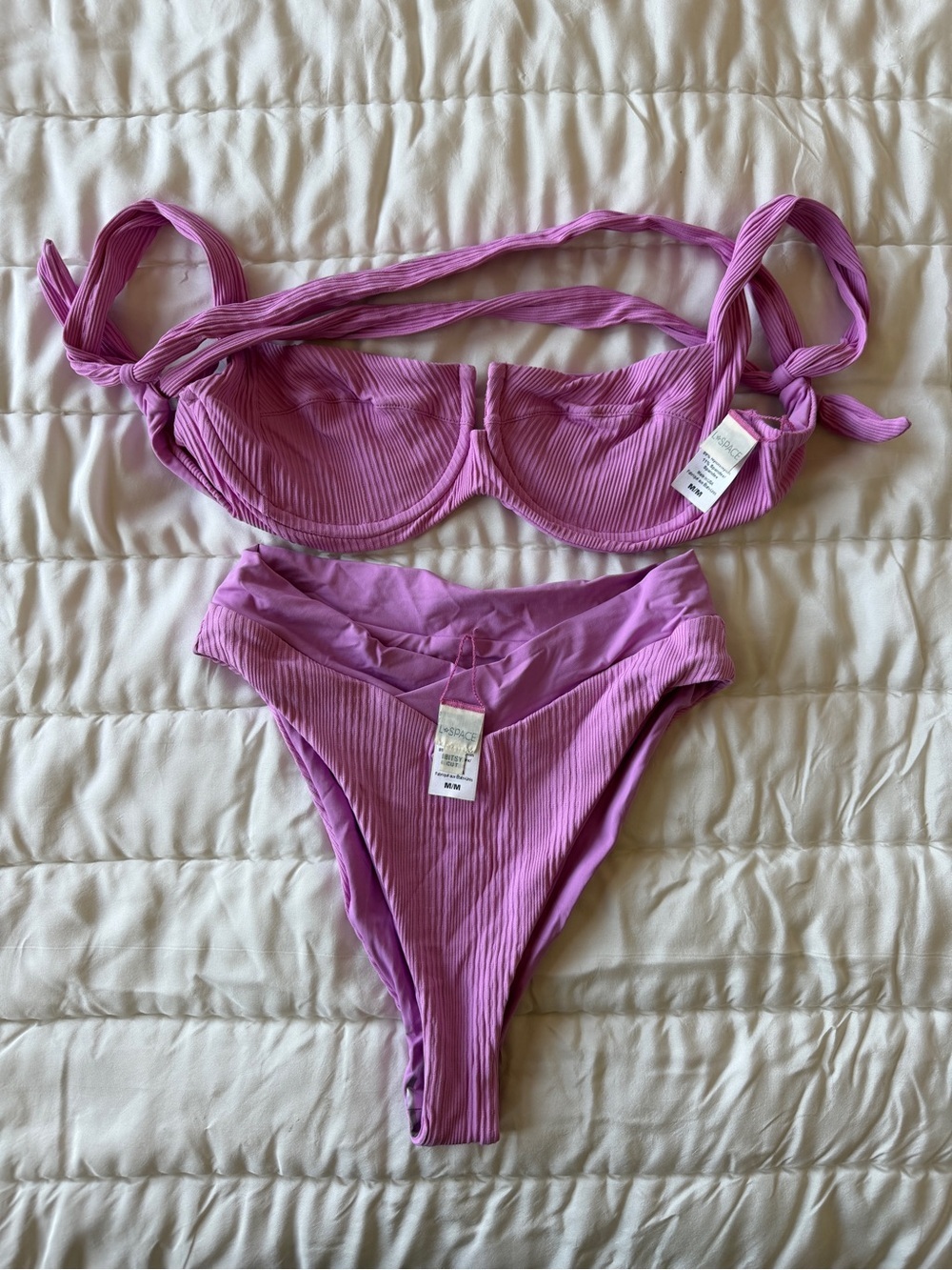 Never worn❗️L*SPACE Camellia Top & Pointelle Rib Court Bitsy Bottom Set - Picture 4 of 4